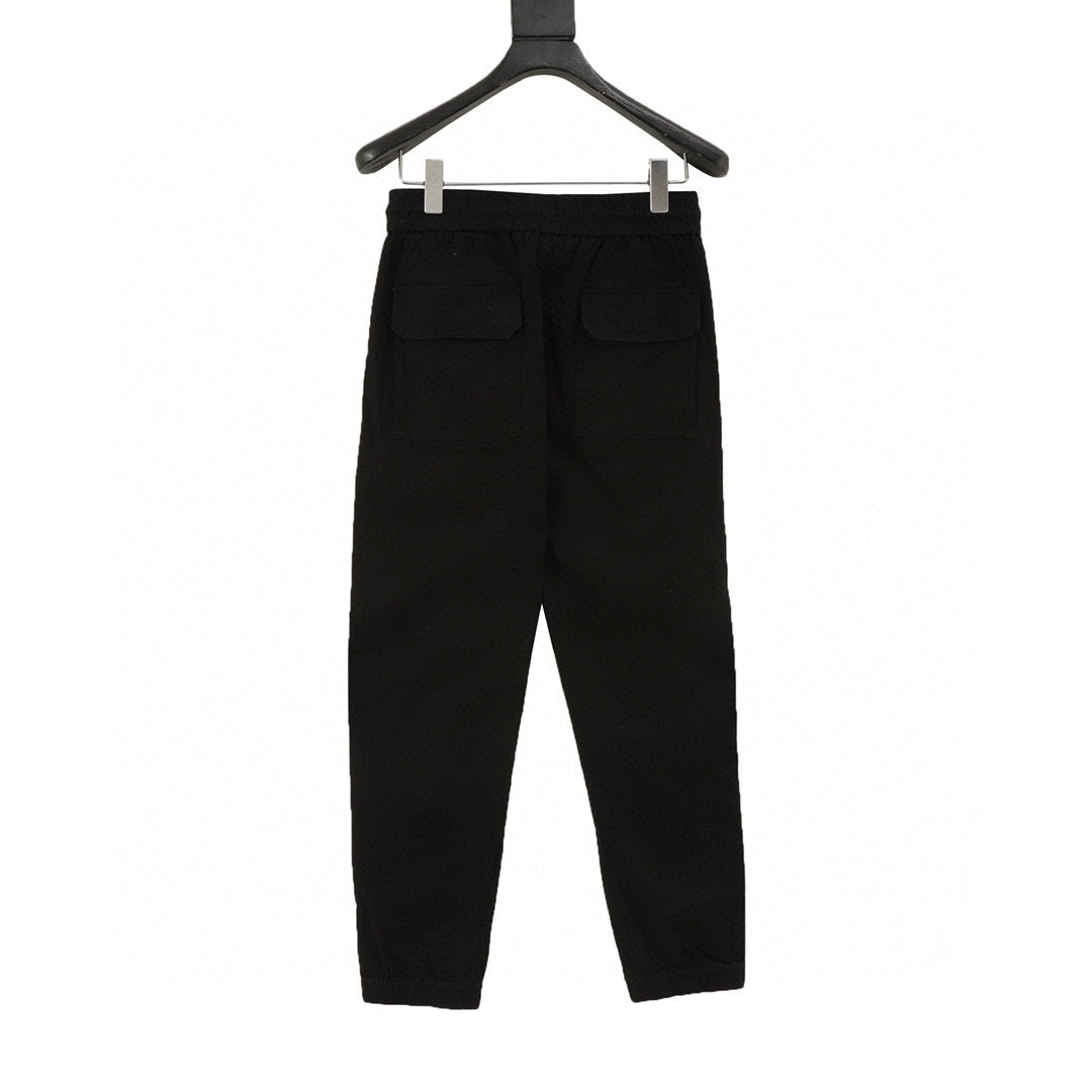 CH Trousers with Side Leather-Patch Cross Appliqué and Embroidery