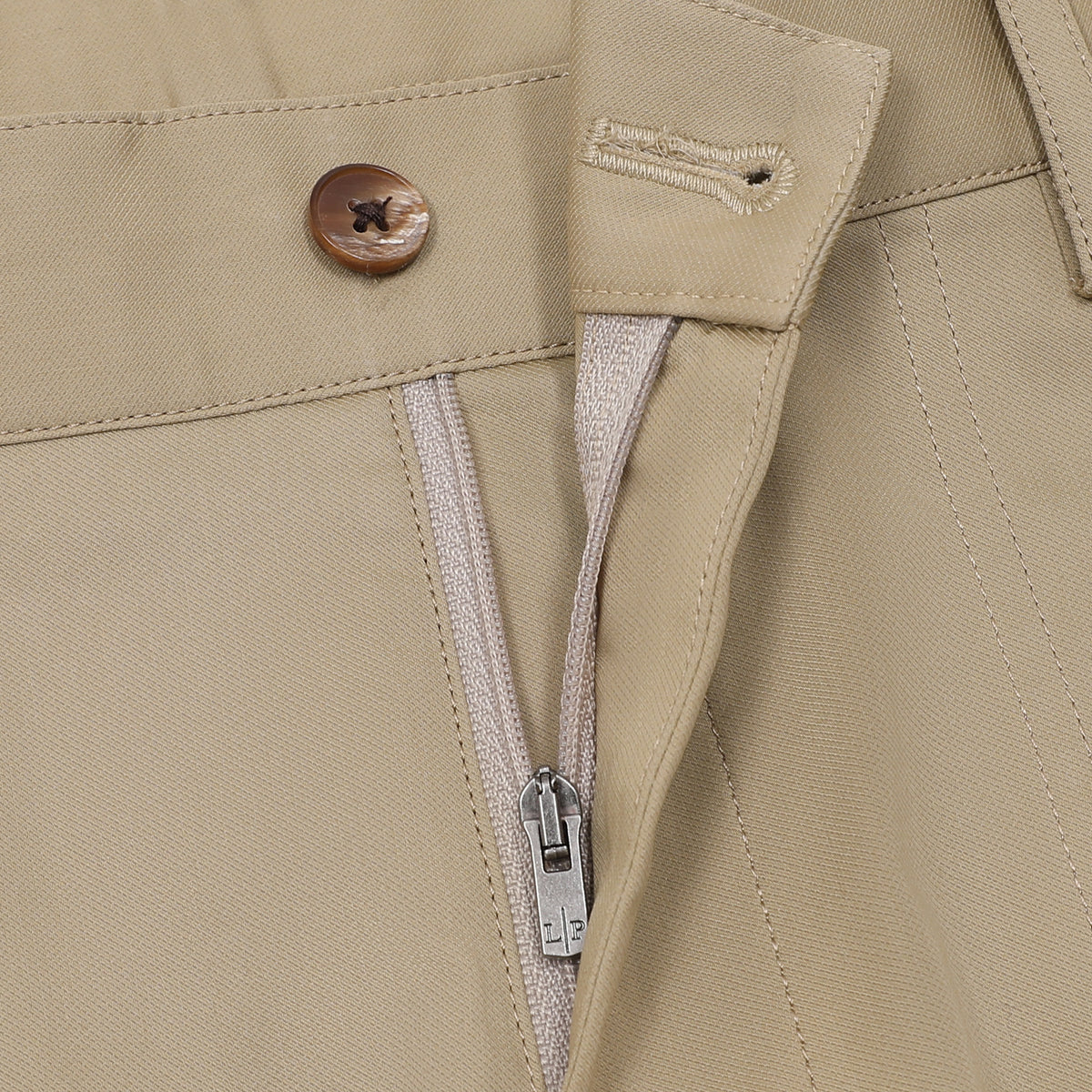 Loro Piana Women's Men's Khaki Cotton Straight-Leg Trousers