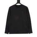 Prada Women's Men's Black Triangle Logo Crewneck Long-Sleeve T-Shirt