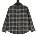 Chrome Hearts All-Over Plaid Cross Long-Sleeve Shirt