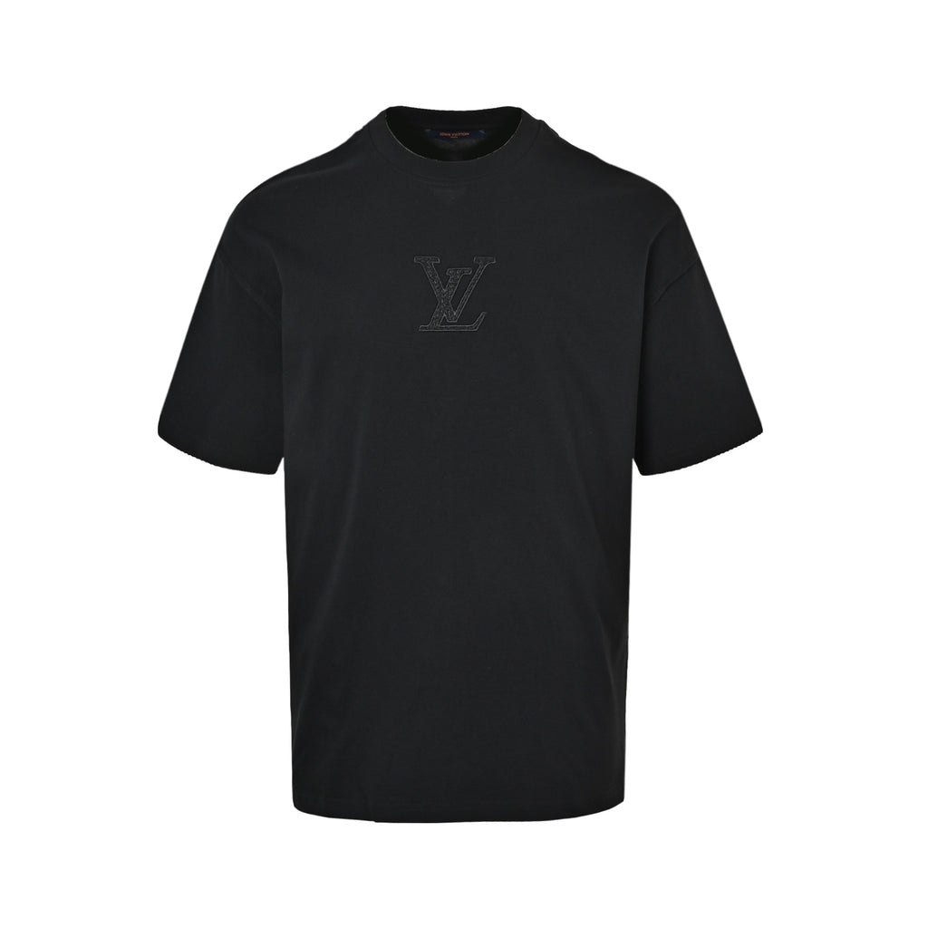 Louis Vuitton Subtle Monogram LV Logo Short-Sleeve T-Shirt in Black