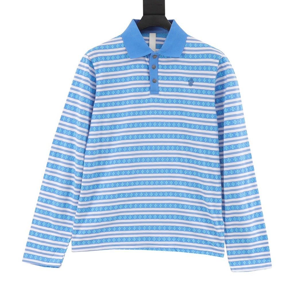 Chrome Hearts 25FW Striped Polo Long-Sleeve T-Shirt