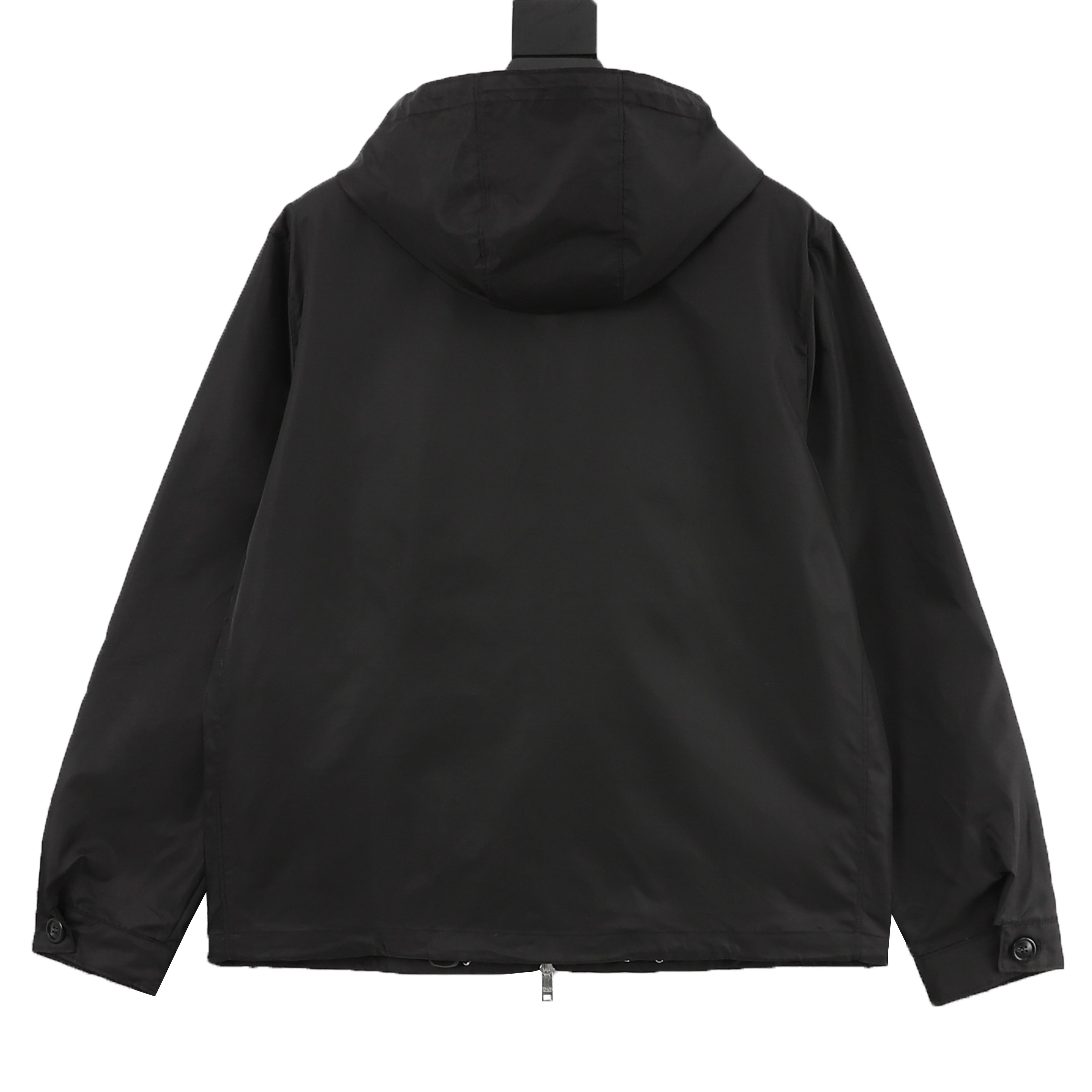 Prada Re-Nylon Triangle Logo Plaque Zip-Pocket Hooded Jacket