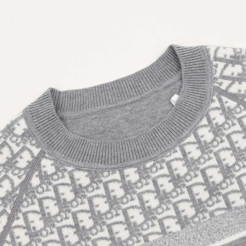 Dior CD Monogram Jacquard Reversible Crewneck Sweater