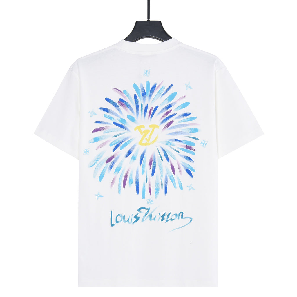 Louis Vuitton Gradient Signature Logo Short-Sleeve T-Shirt in White