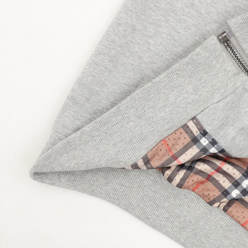 Burberry London England Label Vintage Check-Lined Zip-Up Hoodie