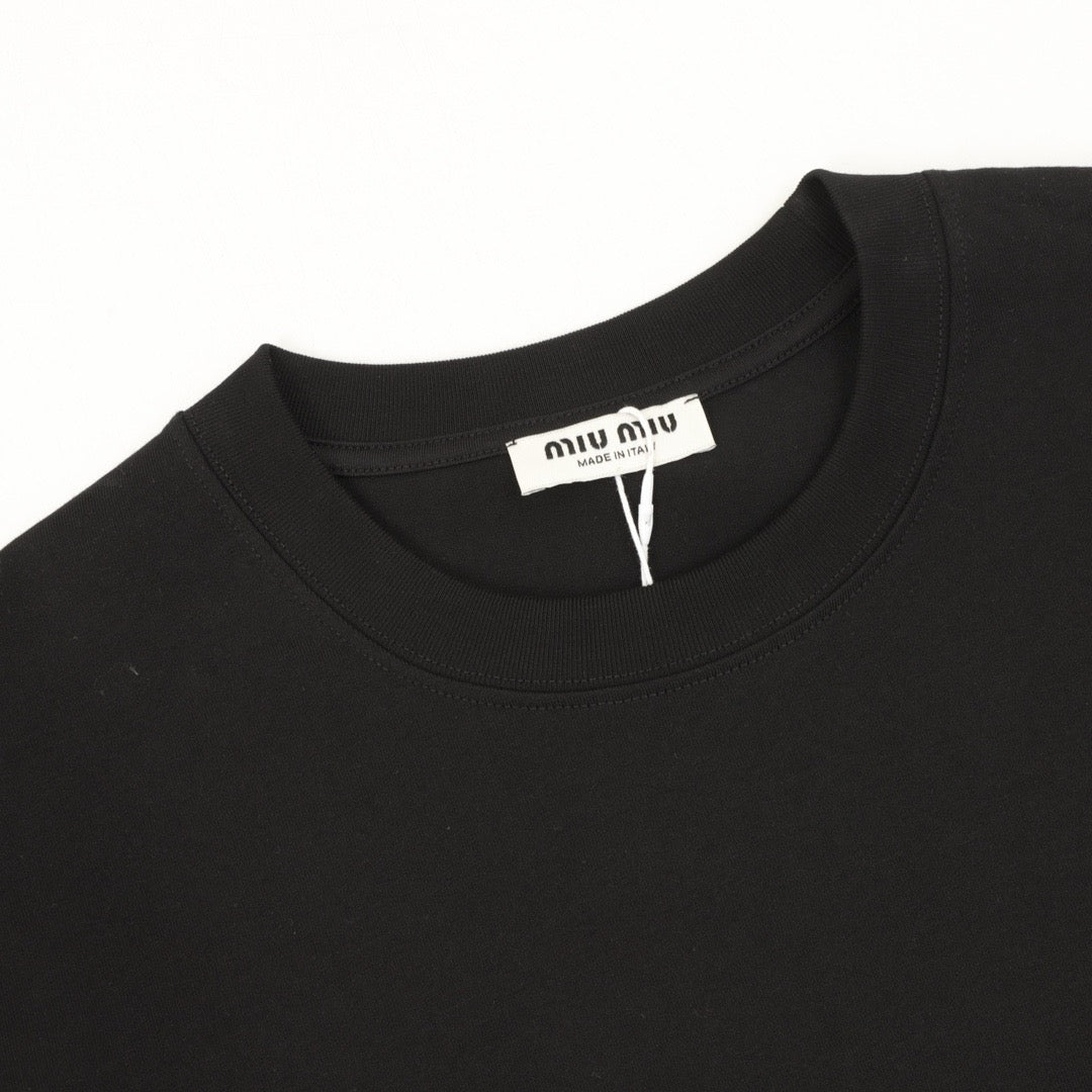 Miu Miu Women's Men's Black Logo Long-Sleeve T-Shirt