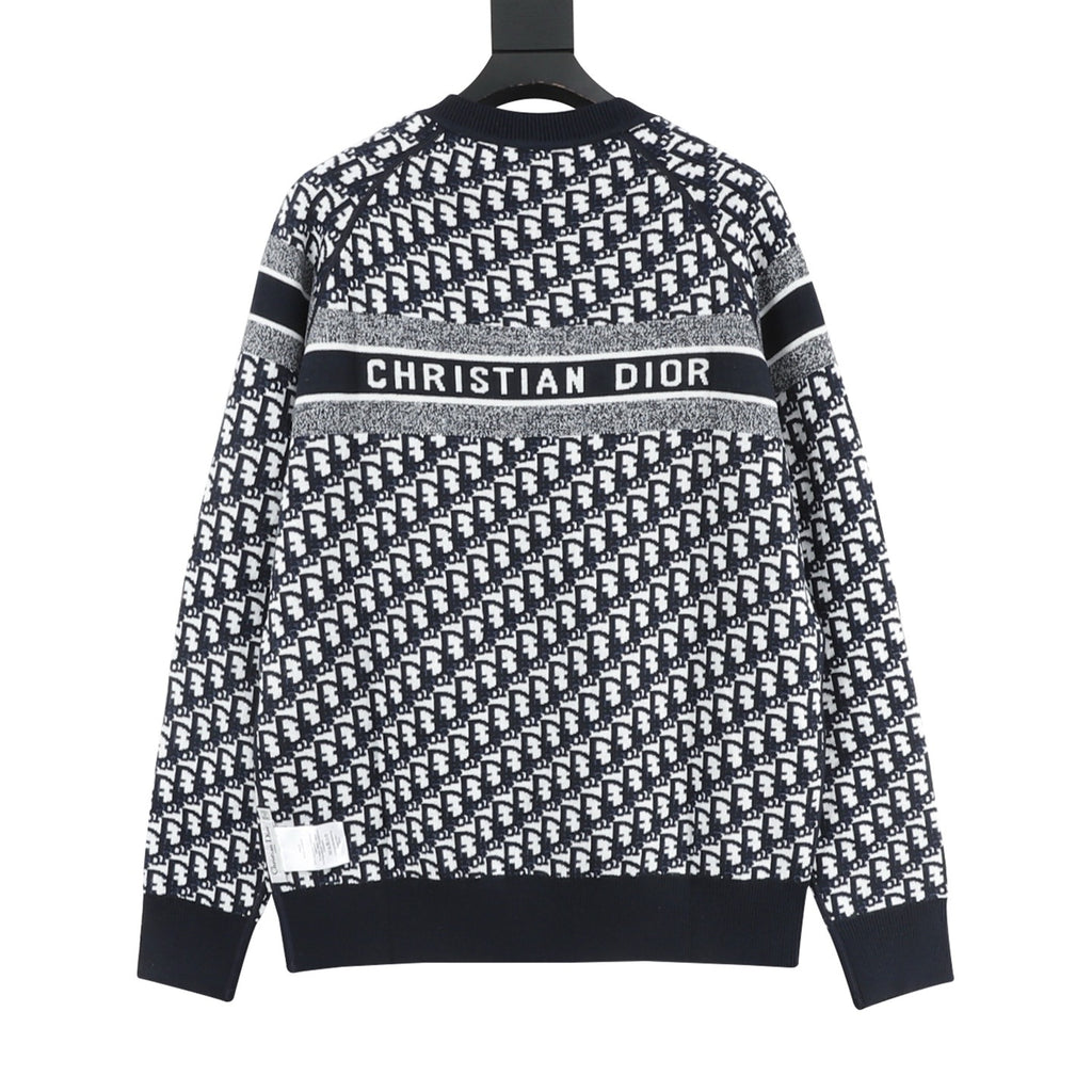 Dior CD Monogram Jacquard Reversible Crewneck Sweater