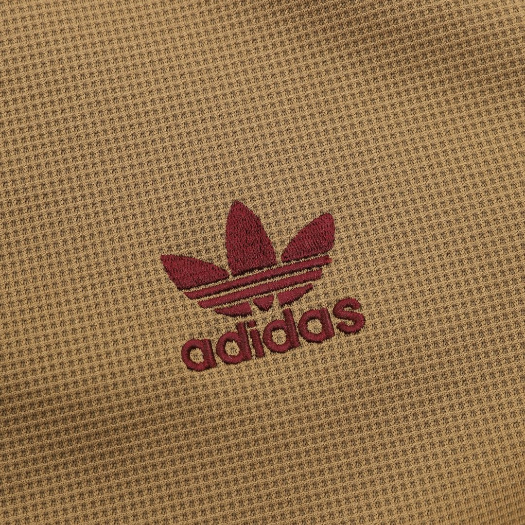 Adidas Originals American Retro Trefoil Track Jacket | Cream Burgundy Stripe Navy Trim