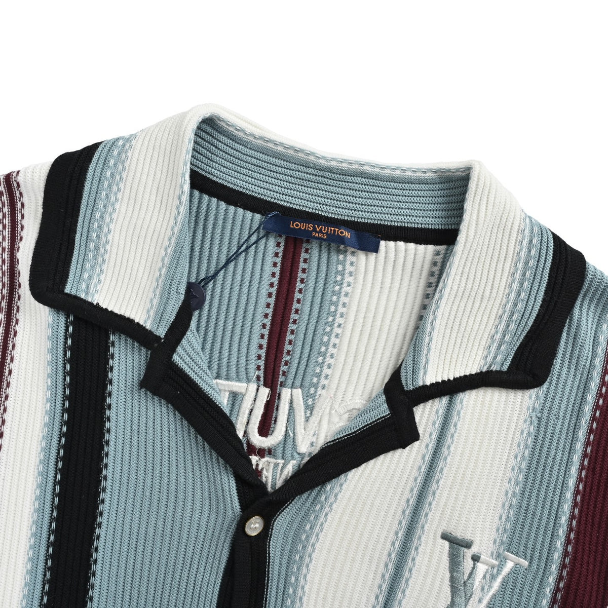 Louis Vuitton Multicolor Vertical Stripe Knit Short-Sleeve Shirt