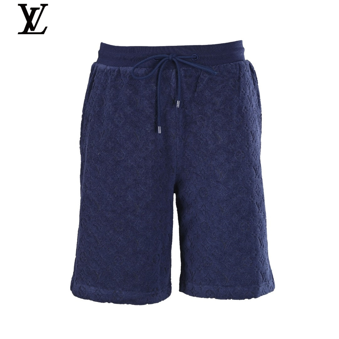Louis Vuitton Navy Monogram Terry Drawstring Shorts
