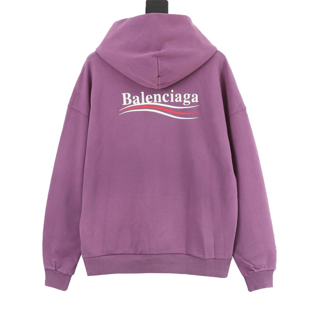 Balenciaga Political Campaign Logo Hoodie — Powder Blue