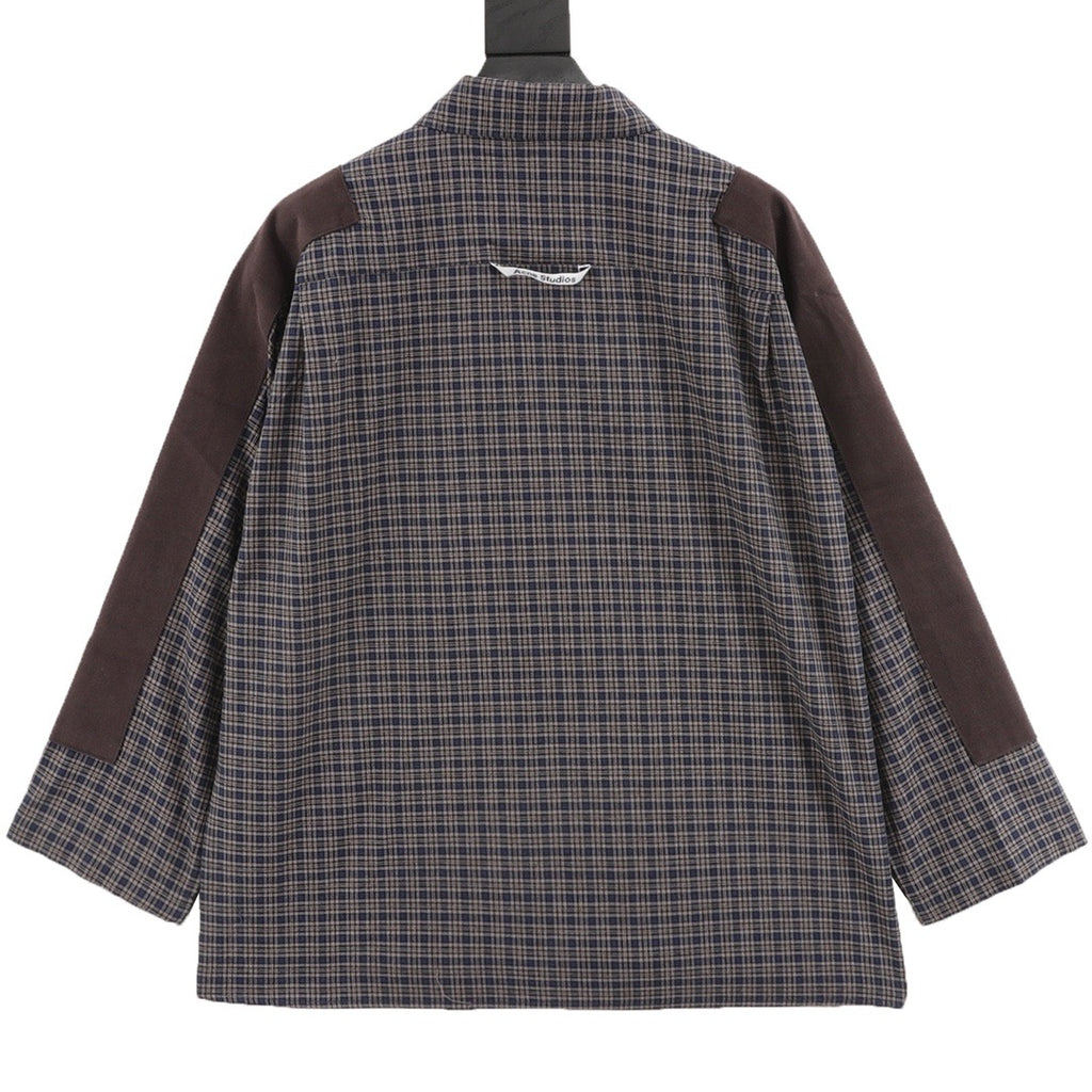 Acne Studios Patchwork Plaid Long-Sleeve Shirt
