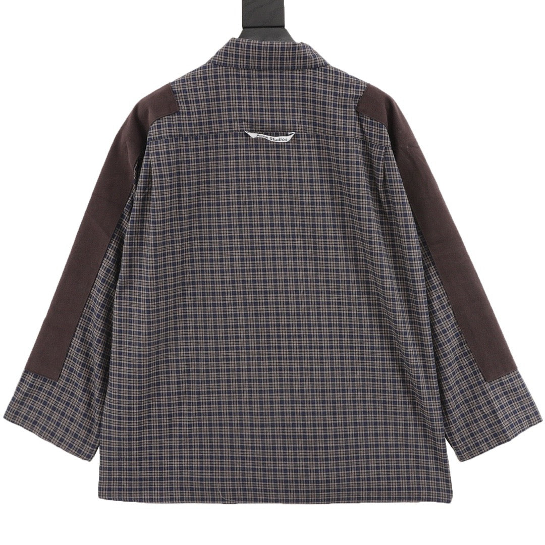 Acne Studios Patchwork Plaid Long-Sleeve Shirt