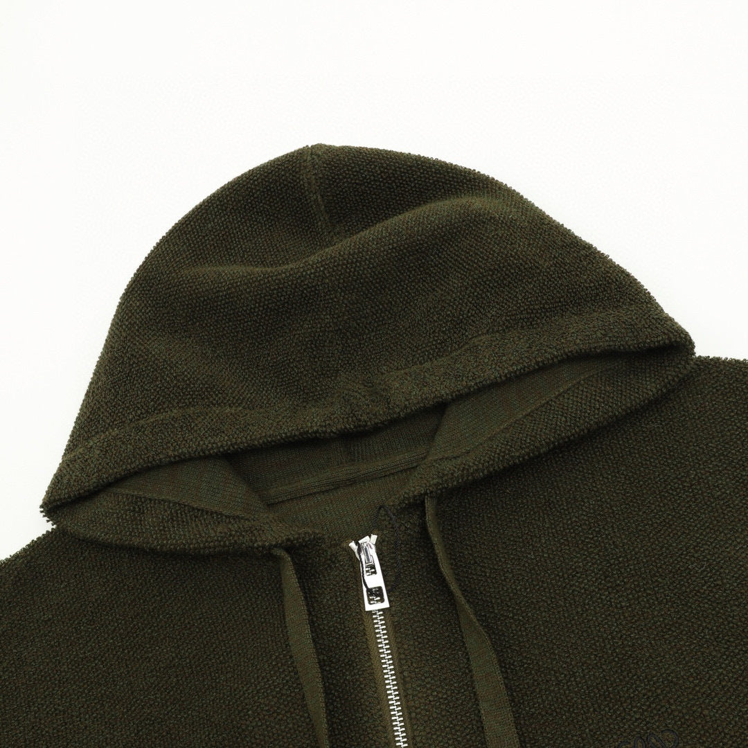 Loewe 25FW Anagram Zip-Up Hooded Cardigan