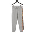 Burberry Women's Men's Grey Side Check Logo Jogger Pants