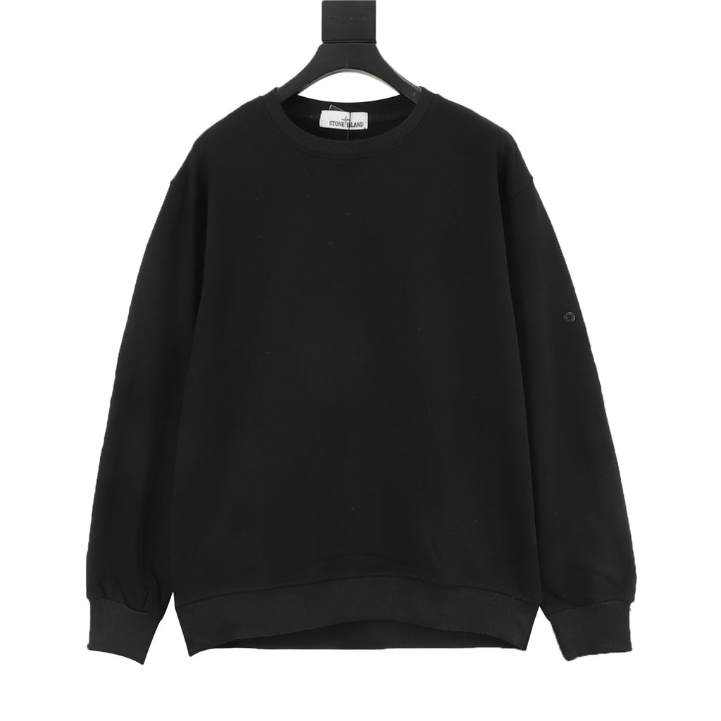 Stone Island Sleeve Badge Crewneck Sweatshirt | White Minimalist Luxury Streetwear