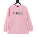VOGUE Women's Men's Pink Logo Long-Sleeve T-Shirt