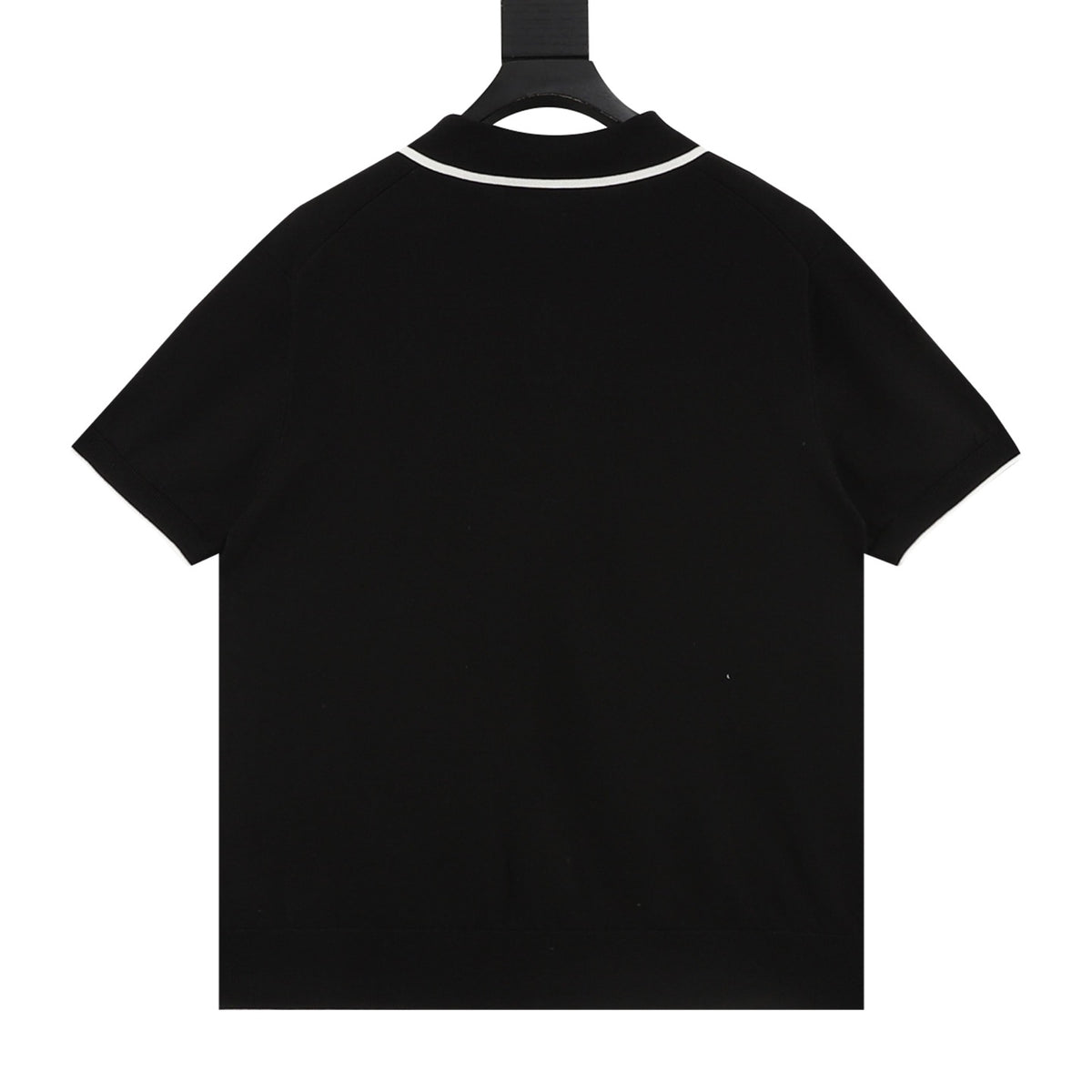Loro Piana Women's Men's Black Trim-Collar Short-Sleeve Knit Polo Shirt