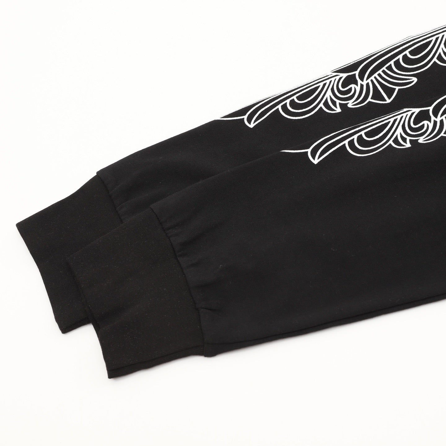 Chrome Hearts Floral Vine Sleeve Long-Sleeve Tee — Black, Red Banner Logo
