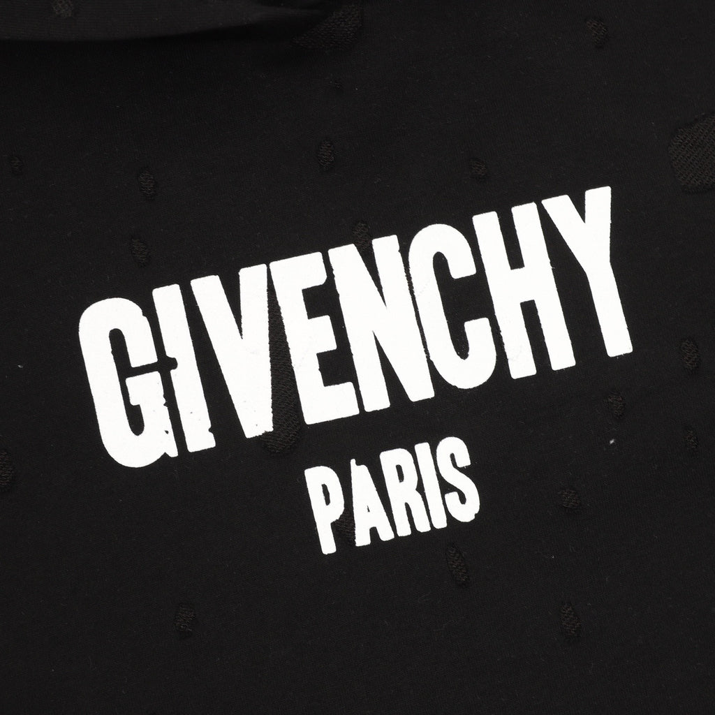 Givenchy Distressed Small Letter Print Hoodie