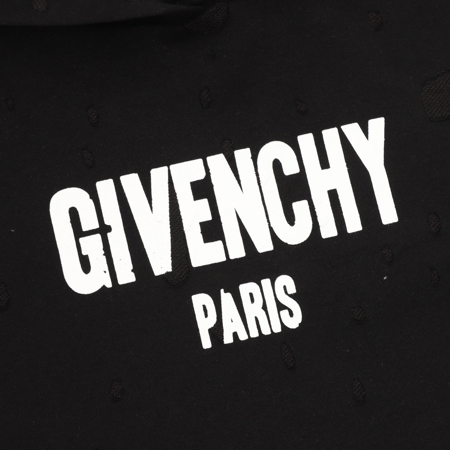 Givenchy Distressed Small Letter Print Hoodie