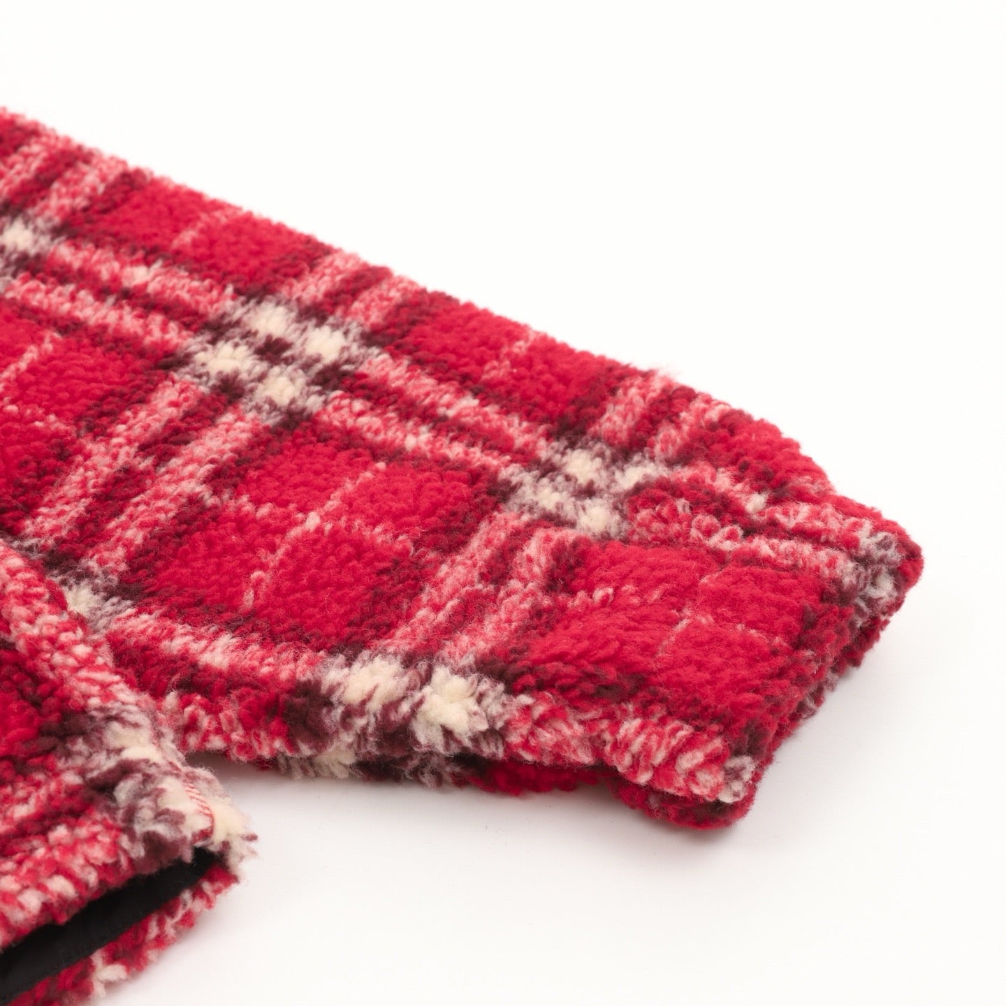 Burberry Red Check Wool-Blend Teddy Jacket