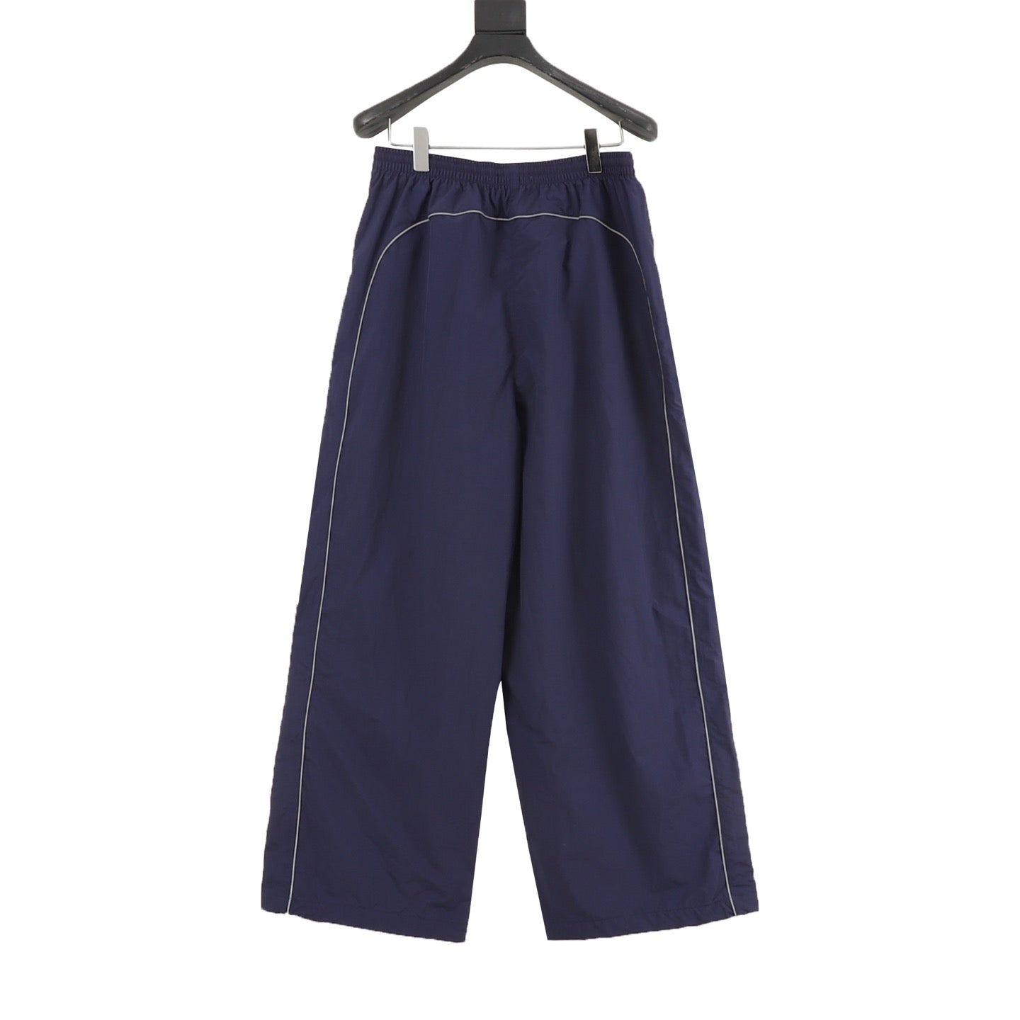 Balenciaga BLCG Bodies Athletic Pants — Navy, Wide-Leg Windbreaker
