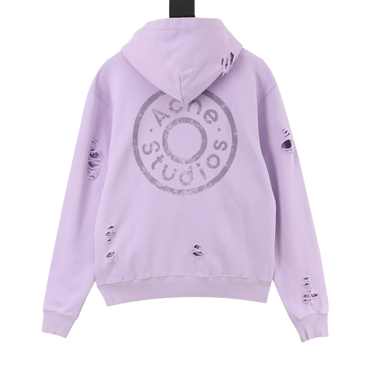 Acne Studios Women's Men's Lavender Distressed Zip-Up Hoodie