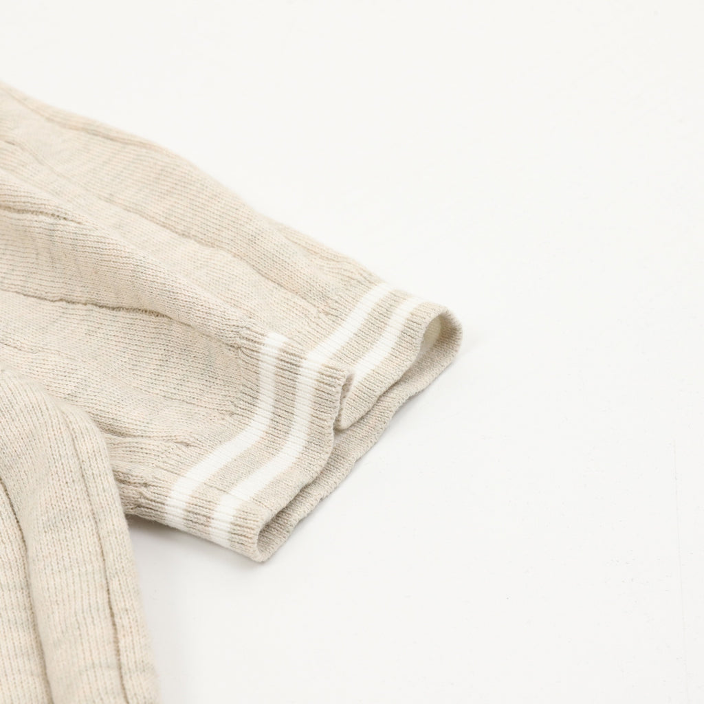 Brunello Cucinelli Vertical Rib-Knit Short-Sleeve T-Shirt in Oatmeal