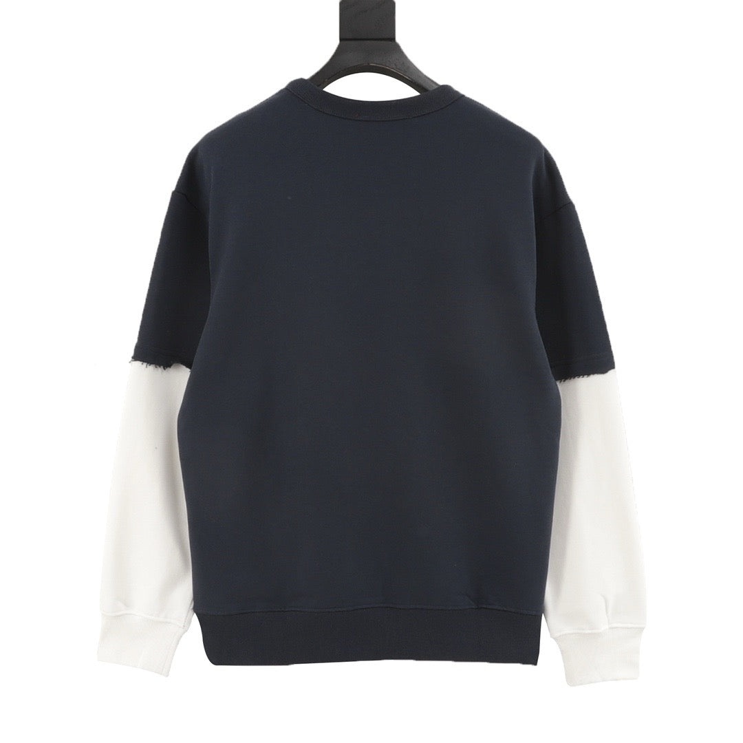 Gucci Women's Men's Navy Logo Patchwork Crewneck Sweatshirt