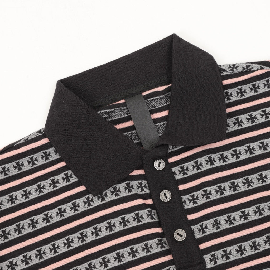 Chrome Hearts 25FW Striped Polo Long-Sleeve T-Shirt
