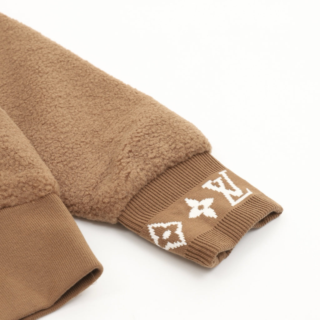 Louis Vuitton Women's & Men's Camel Stand-Collar Full-Zip Fleece Jacket