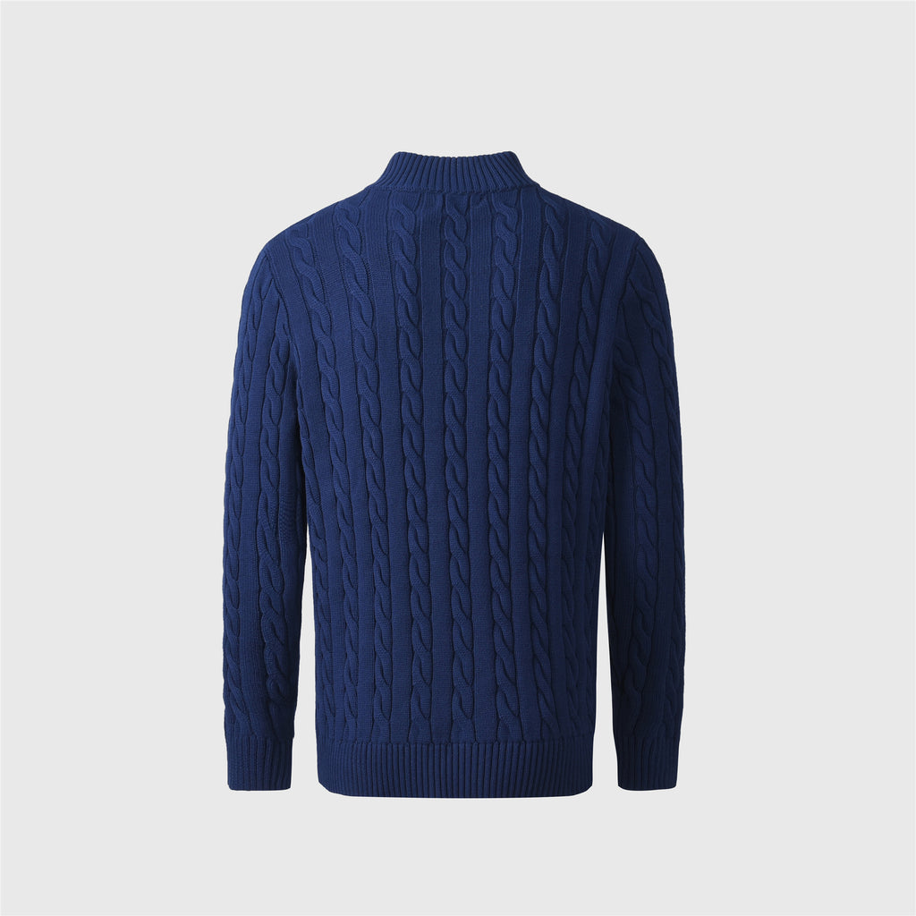 Polo Ralph Lauren Women's & Men's Royal Blue Cable-Knit Half-Zip Sweater