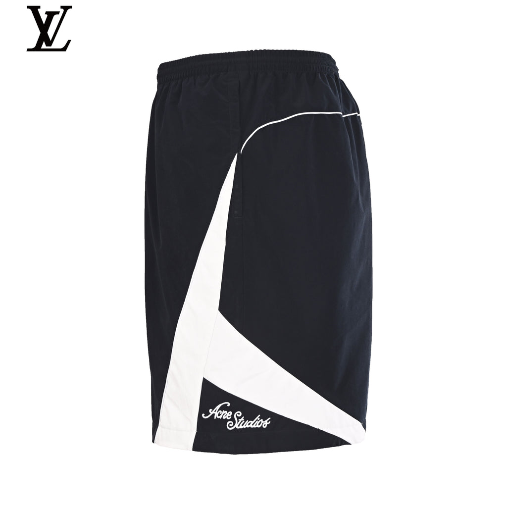 Acne Studios Black and White Color-Block Drawstring Shorts