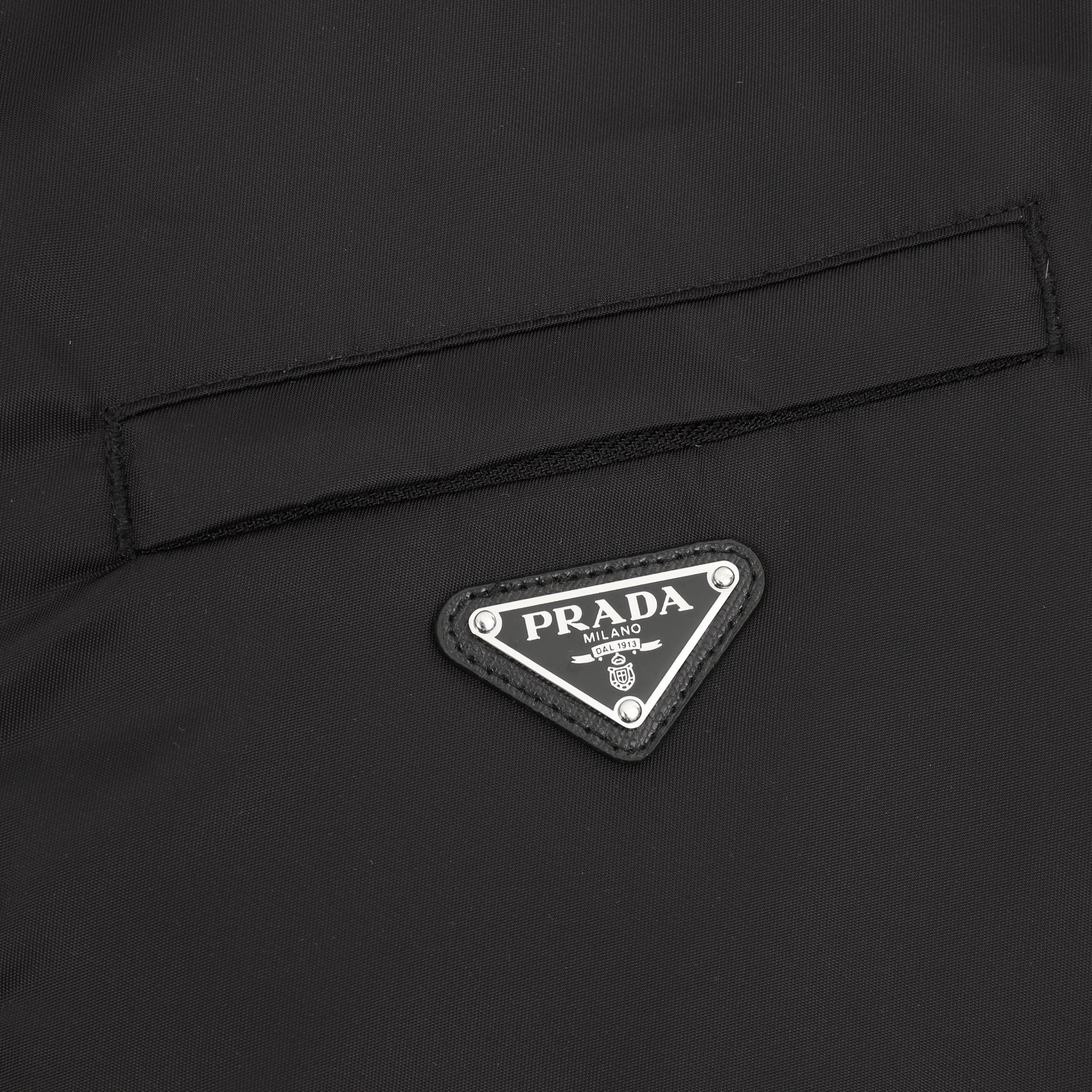 Prada Re-Nylon Triangle Logo Plaque Zip-Pocket Hooded Jacket