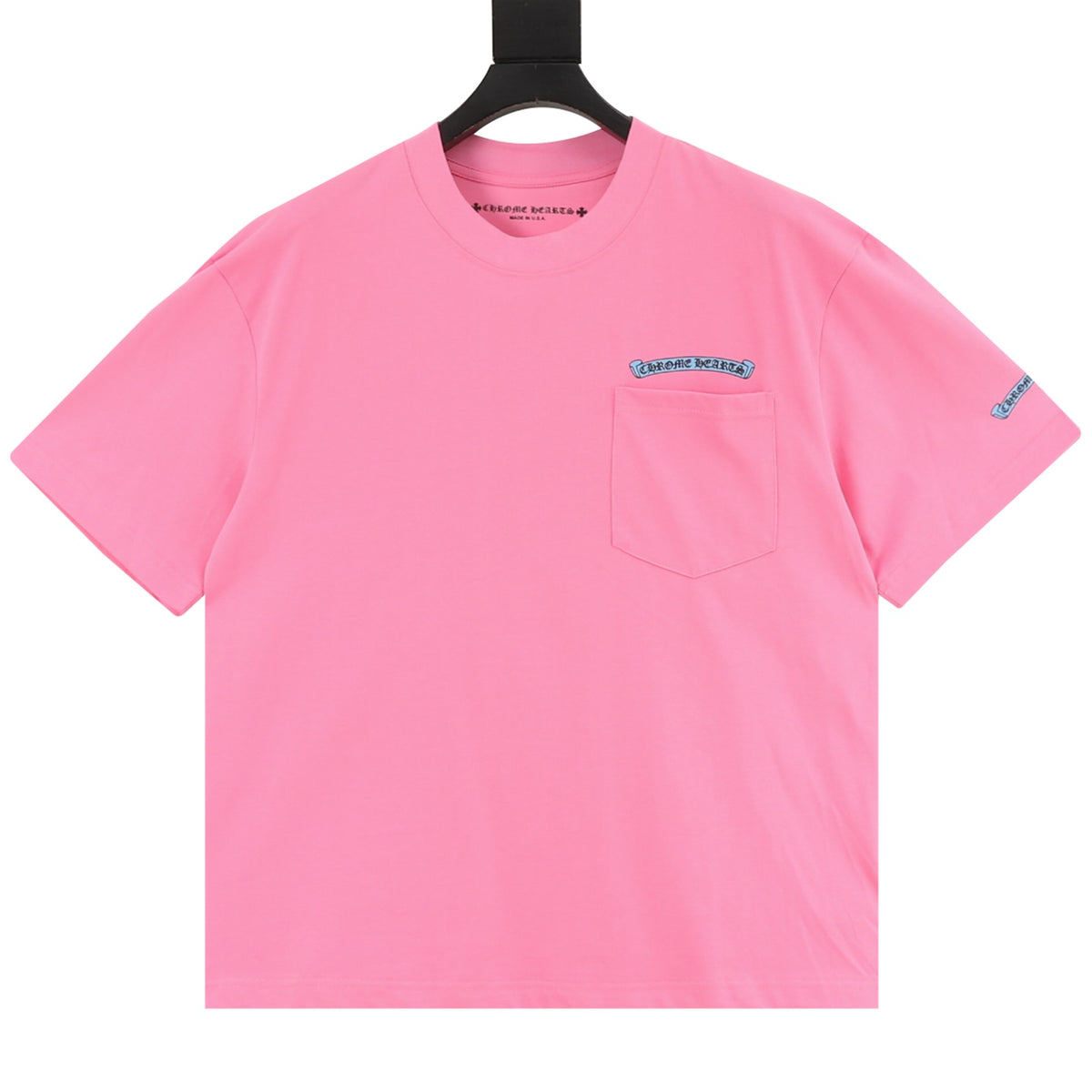 Chrome Hearts Pink Scroll Logo T-Shirt