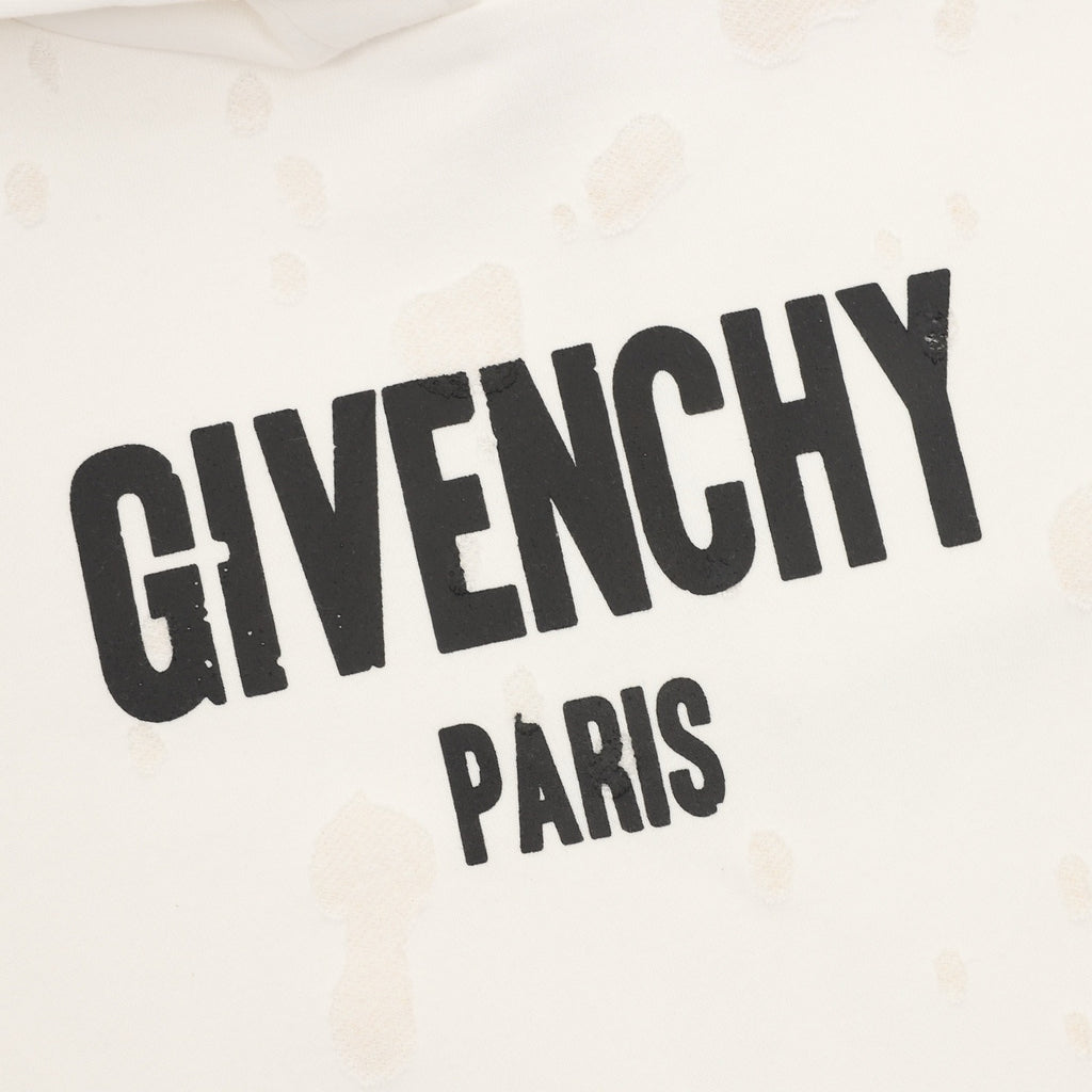 Givenchy Distressed Small Letter Print Hoodie