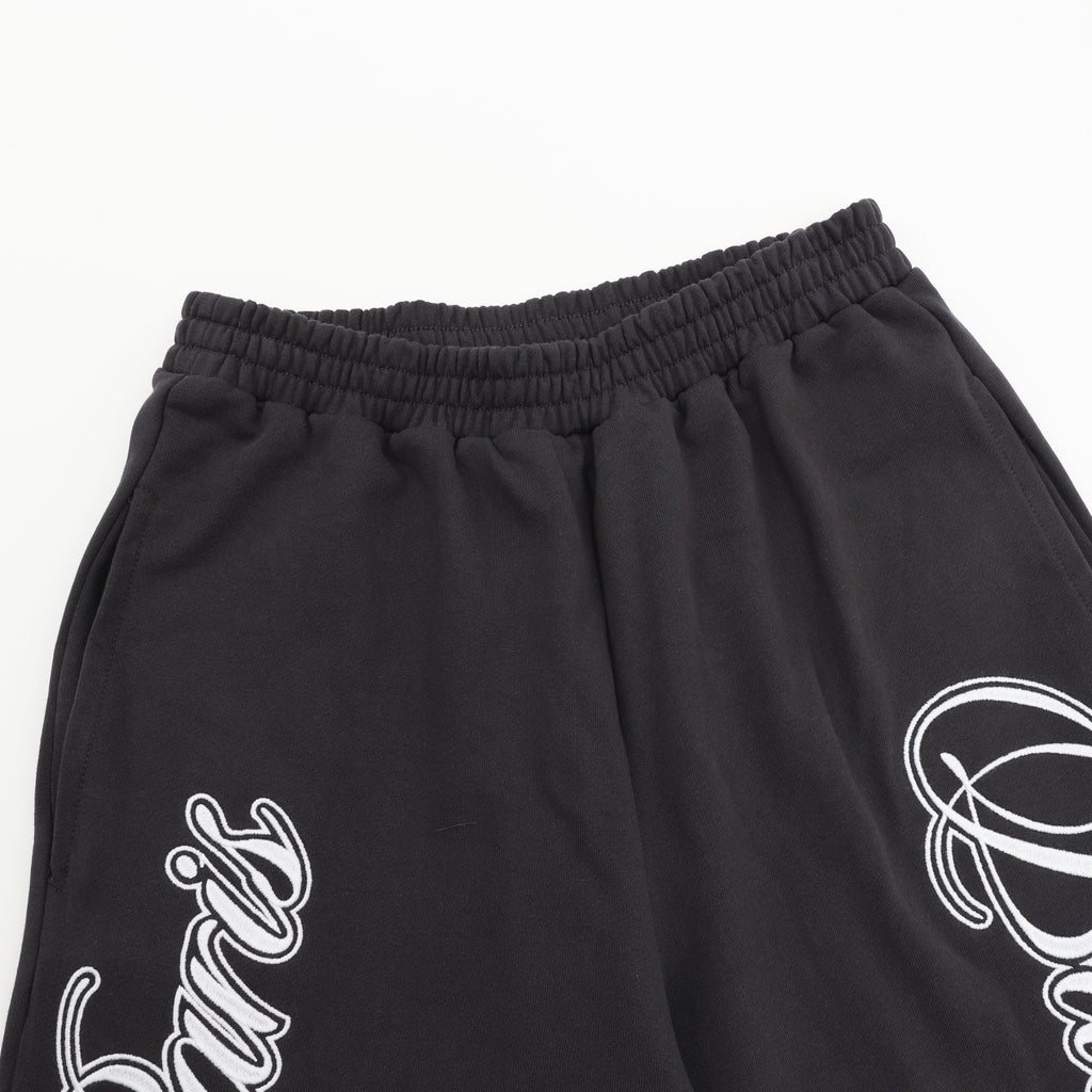 Balenciaga Paris Cursive Script Embroidered Wide-Leg Track Pants