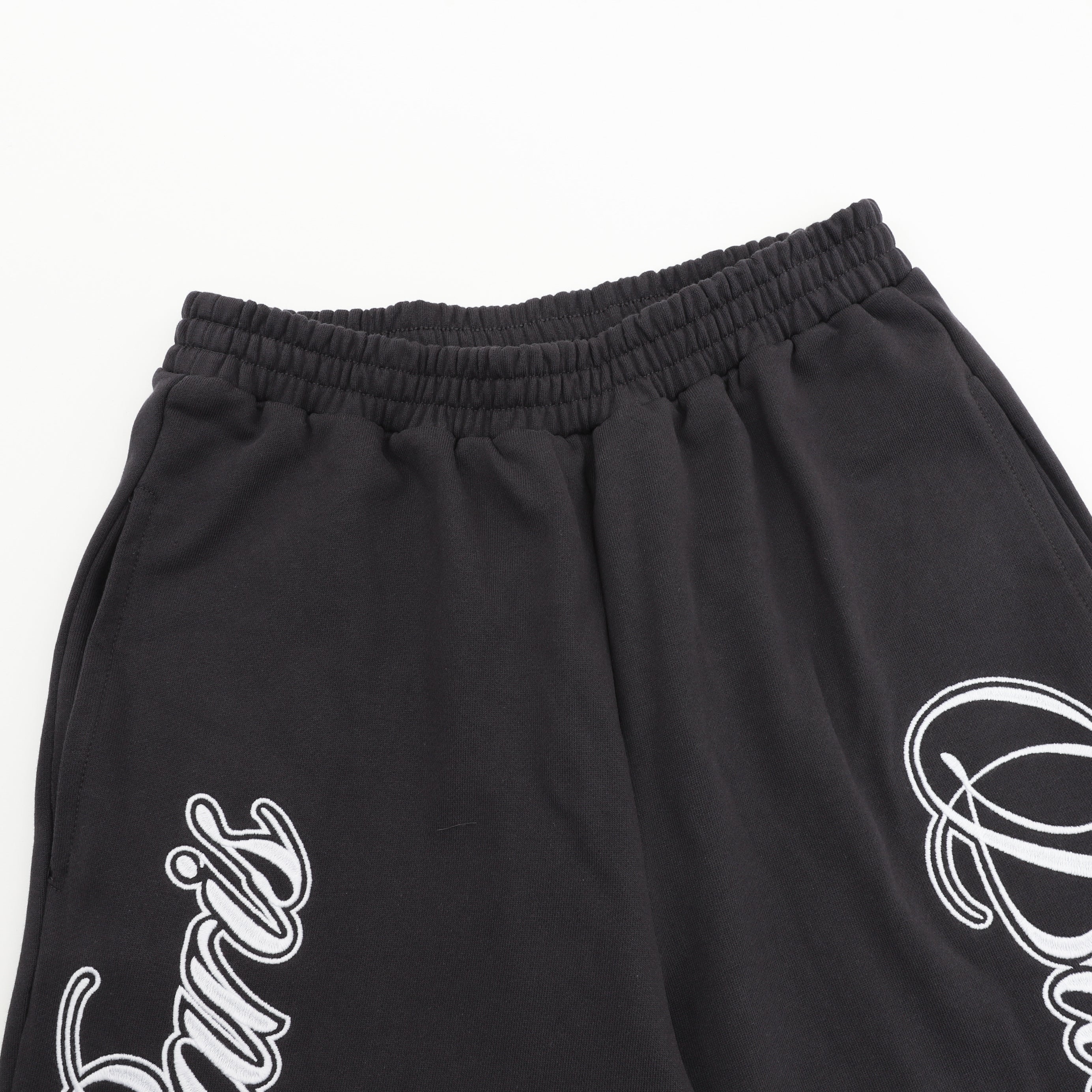 Balenciaga Paris Cursive Script Embroidered Wide-Leg Track Pants