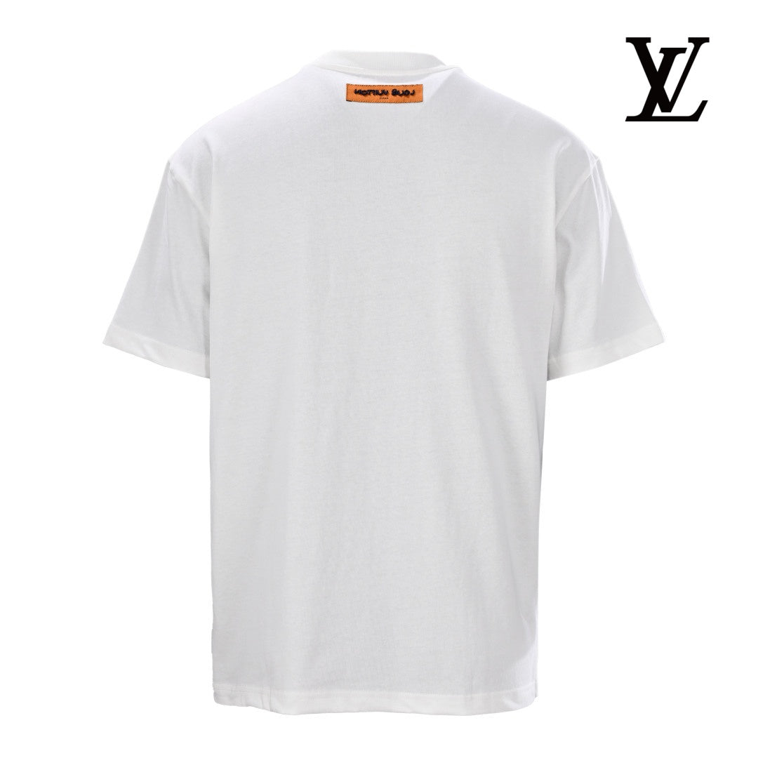 Louis Vuitton Men's White Beaded Letter T-Shirt