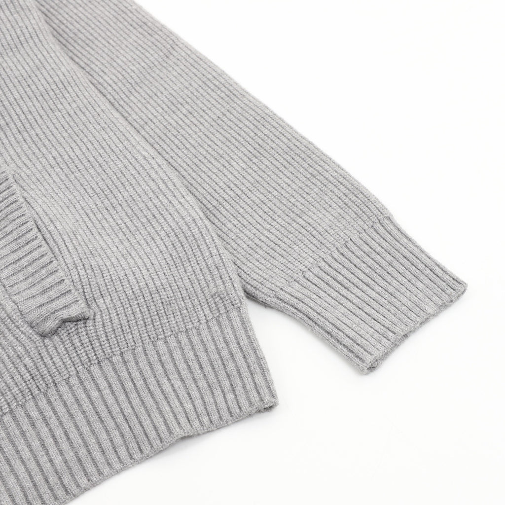 Calvin Klein Women's Men's Grey Full-Zip Ribbed Knit Sweater