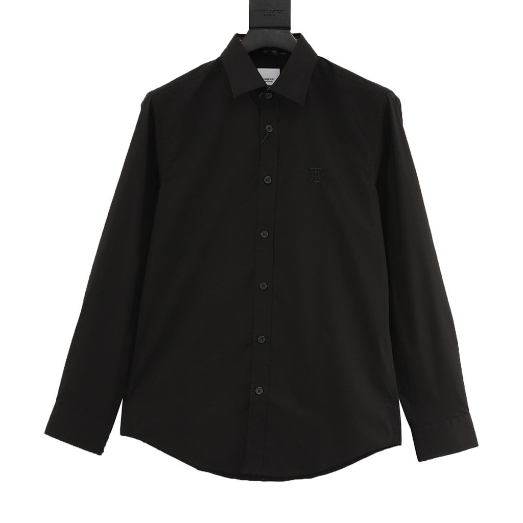 Burberry TB Monogram Tonal Embroidered Long-Sleeve Shirt