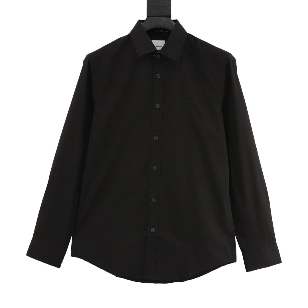 Burberry TB Monogram Tonal Embroidered Long-Sleeve Shirt