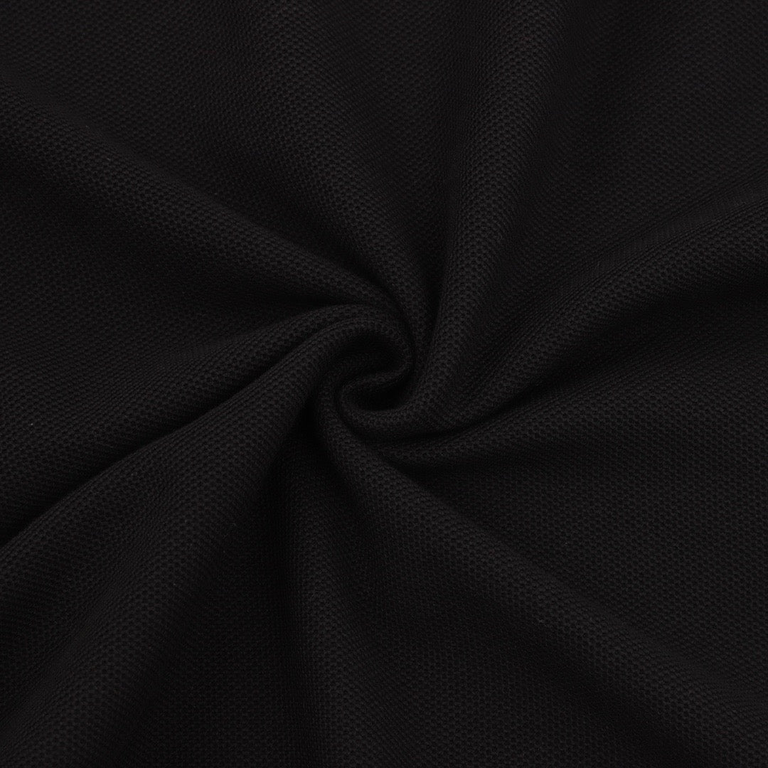 Burberry Equestrian Knight Embroidered Long-Sleeve Polo Shirt | Black Tone-on-Tone Luxury