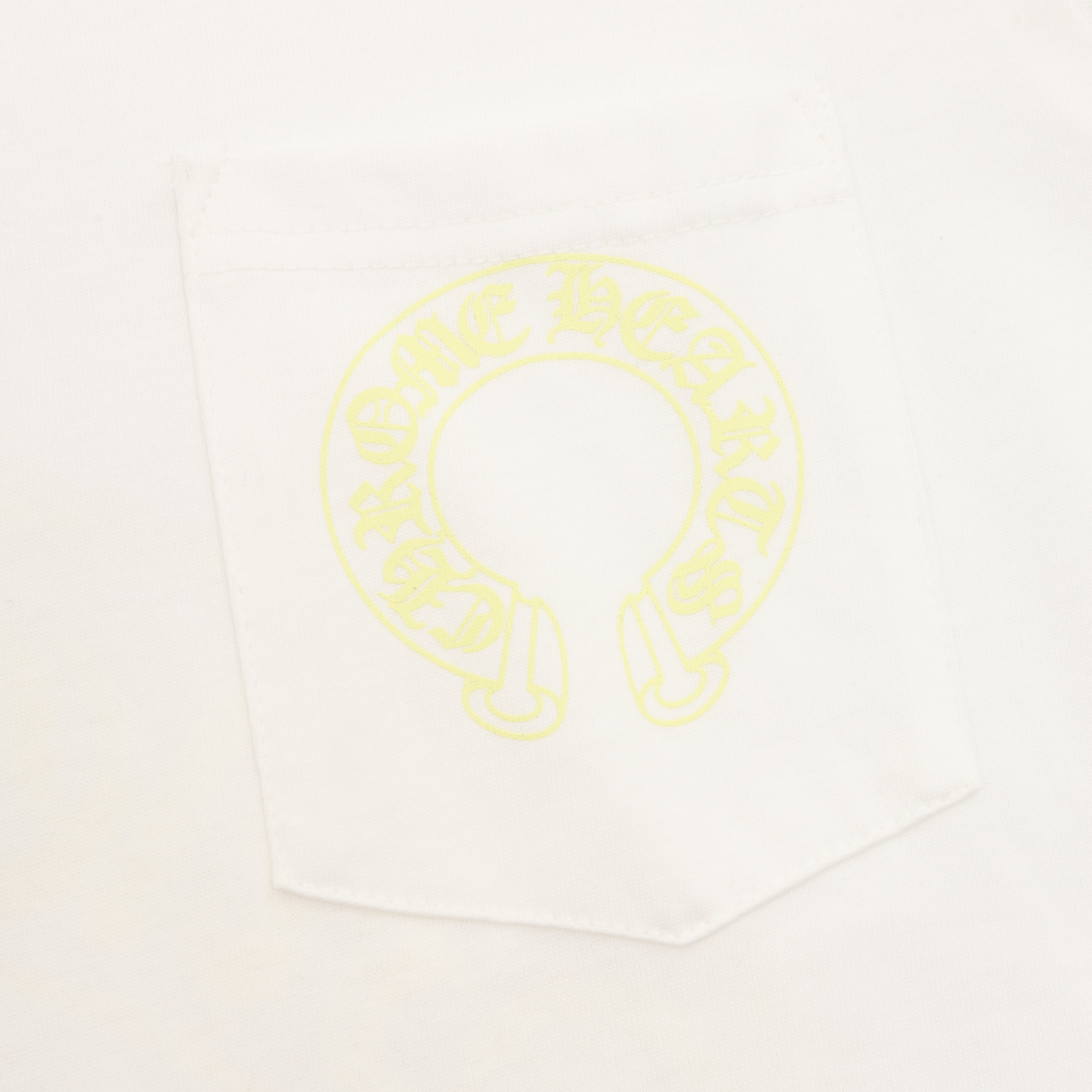 Chrome Hearts Horseshoe Logo Pocket Long-Sleeve Tee — Black, Cream Print