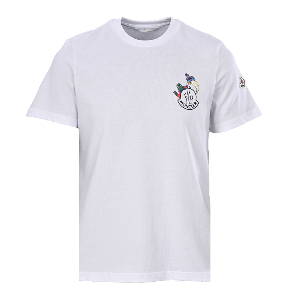 Moncler Men's White Cartoon Logo T-Shirt