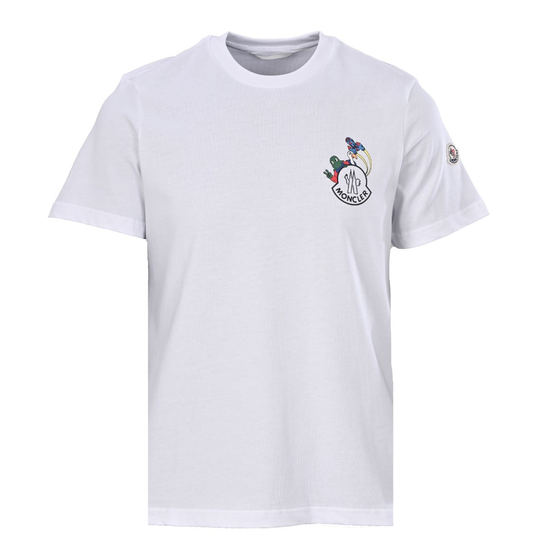 Moncler Men's White Cartoon Logo T-Shirt