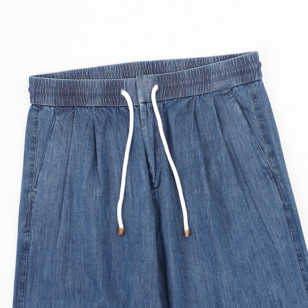 Brunello Cucinelli Washed Cotton Denim Casual Trousers