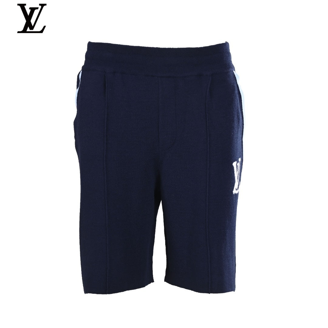 Louis Vuitton Navy Knit LV Logo Shorts